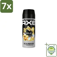 Axe 7 x - Deodorant Spray - 72hrs Anti Sweat - Anti White Marks - Gold - 150 ml - Grootverpakking - Anti-transpirant - Deodorant - Gold - Oud Wood - Vanille