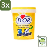 D'Or 3 x - Natuurzuivere Zachte Zeep - Vast Zeepmiddel - Voor Vloeren en Was - 1 kg - Grootverpakking - Natuurlijke Zeep - Vaste Zeep - Vloeren Schoonmaken - Wasgoed Reinigen - Ontvlekken