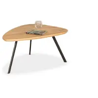De Bommel Meubelen Salontafel Oakley - kiezelvorm 80x55 cm - eiken Nature White - poot zwart