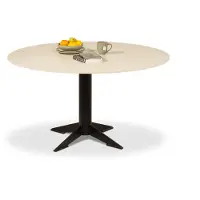 De Bommel Meubelen Eettafel (rond - 140cm) Westfield (rond - zwart) - Keramiek Lime Stone Ivory Satin