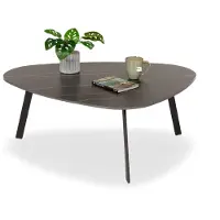 De Bommel Meubelen Salontafel Torino - kiezelvorm 80x105 cm - Keramiek Sharon/Zwart Marmerlook (mat) - OP=OP