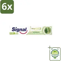 Signal - Integral & Actions - Tandpasta - Natuurlijke Kruiden - Gerecyclede Verpakking - 75 ml - Voordeelverpakking - 6 stuks - Tandpasta - Natuurlijke ingrediënten