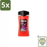 Axe 5 x – Douchegel – Sport Refresh – 250 ml - Grootverpakking - Douchegel Sport - Verfrissende Douchegel - Menthol Douchegel - Sportieve Geur - Frisse Boost