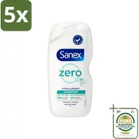Sanex 5 x Zero % - Douchegel - Hydrateert - Alle Huidtypes - 400 ml - Grootverpakking - Douchegel - Huidverzorging - Hydraatende Douchegel - 0% Sulfaten - 0% Kleurstoffen