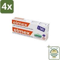Elmex Junior Tandpasta - Bescherming & Versterking voor Blijvende Tanden - Set van 2 x 75ml - Voordeelverpakking - 4 stuks - Junior - Tandbederf voorkomen