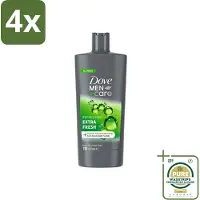 Dove Men+Care - Extra Fresh - Douchegel 3-in-1 - Verzorgend - 700 ml - Voordeelverpakking - 4 stuks - Verzorging - Hydratatie