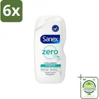 Sanex Zero % - Douchegel - Hydrateert - Alle Huidtypes - 400 ml - Voordeelverpakking - 6 stuks - douchegel - Hydraterende douchegel