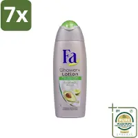 Fa 7 x - Douchecrème Met Lotion - Avocado - 250 ml - Grootverpakking - Douchecrème - Bodylotion - Avocado Geur - Hydratatie - Huid Verzorging
