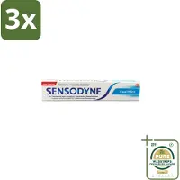 Sensodyne 3 x - Tandpasta - Cool Mint - Gevoelige Tanden - 75 ml - Grootverpakking - Gevoelige Tanden - Tandgevoeligheid - Cool Mint - Tandpasta - Tandgevoeligheid Verlichten