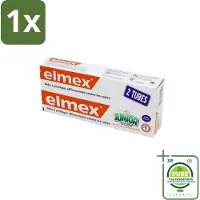 Elmex 1 x Junior Tandpasta - Bescherming & Versterking voor Blijvende Tanden - Set van 2 x 75ml - Tandpasta Voor Kinderen - Kinder Tandpasta - Junior - Tandbederf Voorkomen - Fluoride Tandpasta