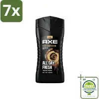 Axe 7 x - 3-in-1 Douchegel - Dark Temptation - Dark Chocolate - 12hrs Long Lasting Scent - 250 ml - Grootverpakking - Douchegel - - Dark Temptation - Chocoladegeur - 3-in-1