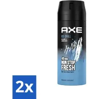 Axe - Deodorant Bodyspray - 48hrs Fresh - Ice Chill - Iced Mint & Lemon - 150 ml - Voordeelverpakking - 2 stuks