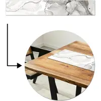 MuchoWow KitchenYeah - Tafelloper met print - Vinyl - Marmer - Zwart - Wit - Tafel Decoratie - Tafelkleed - 180x30 cm