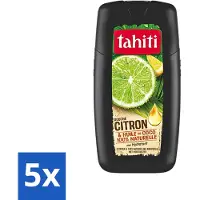 Tahiti 5 x - Douchegel - Citroen & Kokosolie - Hydraterend - 250 ml - Douchegel Citroen Kokosolie - Hydraterende Douchegel - Citroengeur Douchegel - Kokosolie Douchegel - Natuurlijke Douchegel