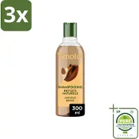 Timotei 3 x - Shampoo - Intens Bruin - 300 ml - Grootverpakking - Bruin Haar Shampoo - Henna Shampoo - Natuurlijke Shampoo - Siliconen Shampoo - Duurzame Shampoo