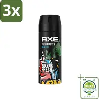 Axe 3 x - Deodorant Bodyspray - 48hrs Fresh - Fresh Forest & Graffiti - 150 ml - Grootverpakking - Deodorant - - 48 Uur Bescherming - Frisheid - Citrusgeur