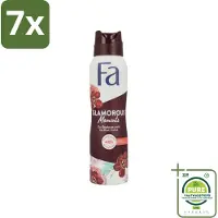 Fa 7 x - Glamorous Moments - Deodorant Spray - Zwarte Orchidee - 150 ml - Grootverpakking - Deodorant - Zwarte Orchidee - Vegan Deodorant - Langdurige Bescherming - Glamorous Moments