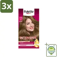 Palette 3 x Intensive Oil-Care Color Haarkleuring 500 Donkerblond - Grootverpakking - Haarverf - Donkerblond - Grijsdekking - Langdurige Kleur - Haarkleur
