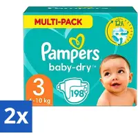 Pampers - Baby-Dry - Luiers - Maat 3 (6-10 kg) - 198 Luiers - Voordeelverpakking - 2 stuks