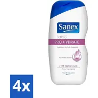 Sanex Dermo - Pro Hydraterend - Douchecrème - Zeer Droge Huid - 500 ml - Voordeelverpakking - 4 stuks