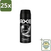 Axe 25 x - Deodorant Bodyspray - 48hrs Fresh - Black - Frozen Pear & Cedarwoord - 150 ml - Grootverpakking - 48 Uur Bescherming - Deodorant Spray - Bevroren Peer - Cedarwood - 0% Aluminiumzouten