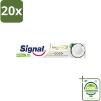 Signal 20 x - Integral & Actions - Tandpasta - Natuurlijke Elementen - Kokos - Voor Witte Tanden - 75 ml - Grootverpakking - Tandpasta - - Natuurlijke Tandpasta - Kokos Tandpasta - Witte Tanden