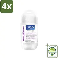 Sanex Advanced - Gevoelig - Deodorant Roller - 24h Anti-Transpirant - Geavanceerd Atopiderm - 50 ml - Voordeelverpakking - 4 stuks - deodorant - Deodorant gevoelige huid