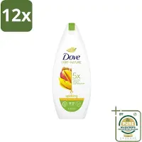 Dove Care By Nature - Uplifting - Douchegel - Mangoboter & Almond Extract - 225 ml - Voordeelverpakking - 12 stuks - Mangoboter - Amandelextract