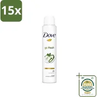 Dove 15 x Go Fresh - Deospray - Groene Thee & Komkommer - 200 ml - Grootverpakking - Go Fresh Deospray Groene Thee & Komkommer - Frisheid - Transpiratie Bescherming - Geur - Oksel Crème