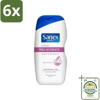Sanex Dermo - Pro Hydraterend - Douchecrème - Zeer Droge Huid - 500 ml - Voordeelverpakking - 6 stuks - Droge Huid - Douchecrème