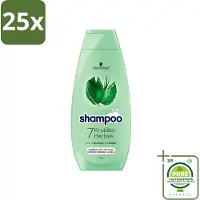 Schwarzkopf 25 x - Shampoo - 7 Kruiden - Normaal tot Vet haar - 400 ml - Grootverpakking - Haarversterkend Shampoo - Shampoo Voor Vet Haar - Shampoo Met Kruiden - Vegan Shampoo - Natuurlijke Shampoo
