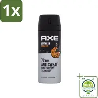 Axe 1 x - Deodorant Spray - 72hrs Anti Sweat - Leather & Cookies - 150 ml - Deodorant - Deodorant Spray - 72 Uur Bescherming - Anti-transpirant - Mannelijke Geur