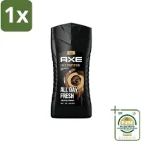 Axe 1 x - 3-in-1 Douchegel - Dark Temptation - Dark Chocolate - 12hrs Long Lasting Scent - 250 ml- Douchegel - Geur - Lichaam - Gezicht - Haar
