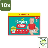Pampers 10 x - Baby-Dry Pants - Luierbroekjes - Maat 4 (9-15 kg) - Extra Droog - 90 Luiers - Grootverpakking - Baby-Dry - Luierbroekjes - Babyluiers - Luiermaat 4 - 9-15 Kg
