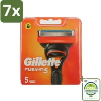 Gillette 7 x - Fusion 5 - Navulscheermesjes - 5 Navulmesjes - Grootverpakking - Scheermesjes - Fusion 5 - Glad Scheerresultaat - Scheermes - Scheerapparaat