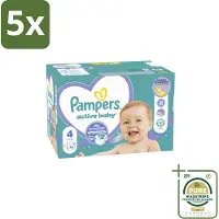 Pampers 5 x – Luiers – Baby Dry Maat 4 – 76 Luiers - Grootverpakking - Baby Droog Luis - Baby Droog Luis 4 - Baby Droog Luis 4-76 Stuks - Droge Baby Luis - Droge Baby Luis 12 Uur