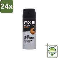 Axe - Deodorant Spray - 72hrs Anti Sweat - Leather & Cookies - 150 ml - Voordeelverpakking - 24 stuks - deodorant - Deodorant spray