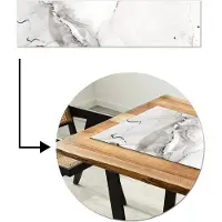 MuchoWow KitchenYeah - Tafelloper met print - Vinyl - Marmer - Grijs - Patronen - Tafel Decoratie - Tafelkleed - 200x50 cm