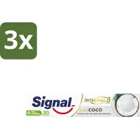 Signal 3 x - Integral & Actions - Tandpasta - Natuurlijke Elementen - Kokos - Voor Witte Tanden - 75 ml - Tandpasta - Natuurlijke Tandpasta - Kokos Tandpasta - Witte Tanden - Tandbescherming