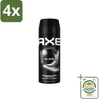 Axe - Deodorant Bodyspray - 48hrs Fresh - Black - Frozen Pear & Cedarwoord - 150 ml - Voordeelverpakking - 4 stuks - 48 uur bescherming - Bevroren peer geur