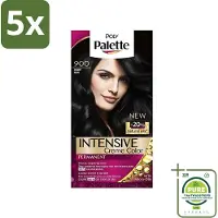 Palette 5 x Poly - Haarverf - Zwart 900 - 115ml - Grootverpakking - Haarverf - Zwarte Haarkleur - Permanente Haarkleuring - Arganolie - Grijsdekking