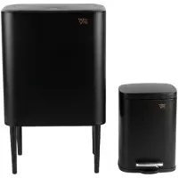 Vip Ahmet NOVA - Prullenbakset 28L + 5L - Touchbediening - Pedaalemmer - Mat Zwart
