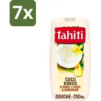 Tahiti 7 x - Douchegel - Kokos & Kokosolie - Hydraterend - 250 ml - Douchegel Kokos - Kokosolie Douchegel - Hydraterende Douchegel - Kokos Geur - Douchegel Tropisch