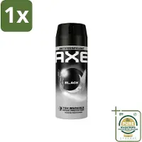 Axe 1 x - Deodorant Spray - 72hrs Anti Sweat - Black - 150 ml- Anti Transpirant Spray - Zweet Bescherming - 72 Uur Bescherming - Citroen Geur - Munt Geur