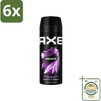 Axe - Deodorant Bodyspray - 48hrs Fresh - Excite - Crisp Coconut & Black Pepper - 150 ml - Voordeelverpakking - 6 stuks - Excite - Kokosnoot