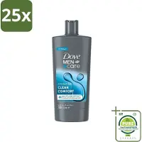 Dove 25 x Men+Care - Clean Comfort - 3-in-1 Douchegel - Hydraterend- 700 ml - Grootverpakking - Douchegel - Mannen - Verzorging - 3-in-1 - Hydraterend