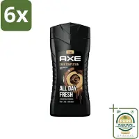 Axe - 3-in-1 Douchegel - Dark Temptation - Dark Chocolate - 12hrs Long Lasting Scent - 250 ml - Voordeelverpakking - 6 stuks - Dark Temptation - Chocoladegeur