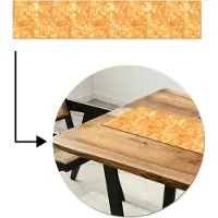 MuchoWow KitchenYeah - Tafelloper met print - Vinyl - Oranje - Marmer - Patronen - Verf - Tafel Decoratie - Tafelkleed - 150x30 cm