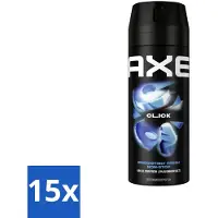 Axe - Deodorant Bodyspray - 48hrs Fresh - Click - Green Apple & Sandalwood - 150 ml - Bulkverpakking - 15 stuks