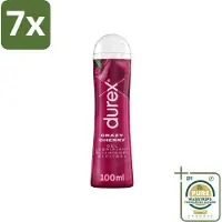 Durex 7 x - Crazy Cherry - Glijmiddel - 100 ml - Grootverpakking - Lubrikeren - Intimate Gebruik - Waterbasis - Anal Seks - Orale Seks